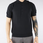 Polo jacquard Nero in maglia lavorata A046F100 9000 PAOLO PECORA 