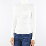 Maglia Avorio a costine con taschino MK11B56E2 360 ELISABETTA FRANCHI 