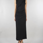 Abito Nero in jersey con drappeggio PBPGIOIA 6 PENNY BLACK 