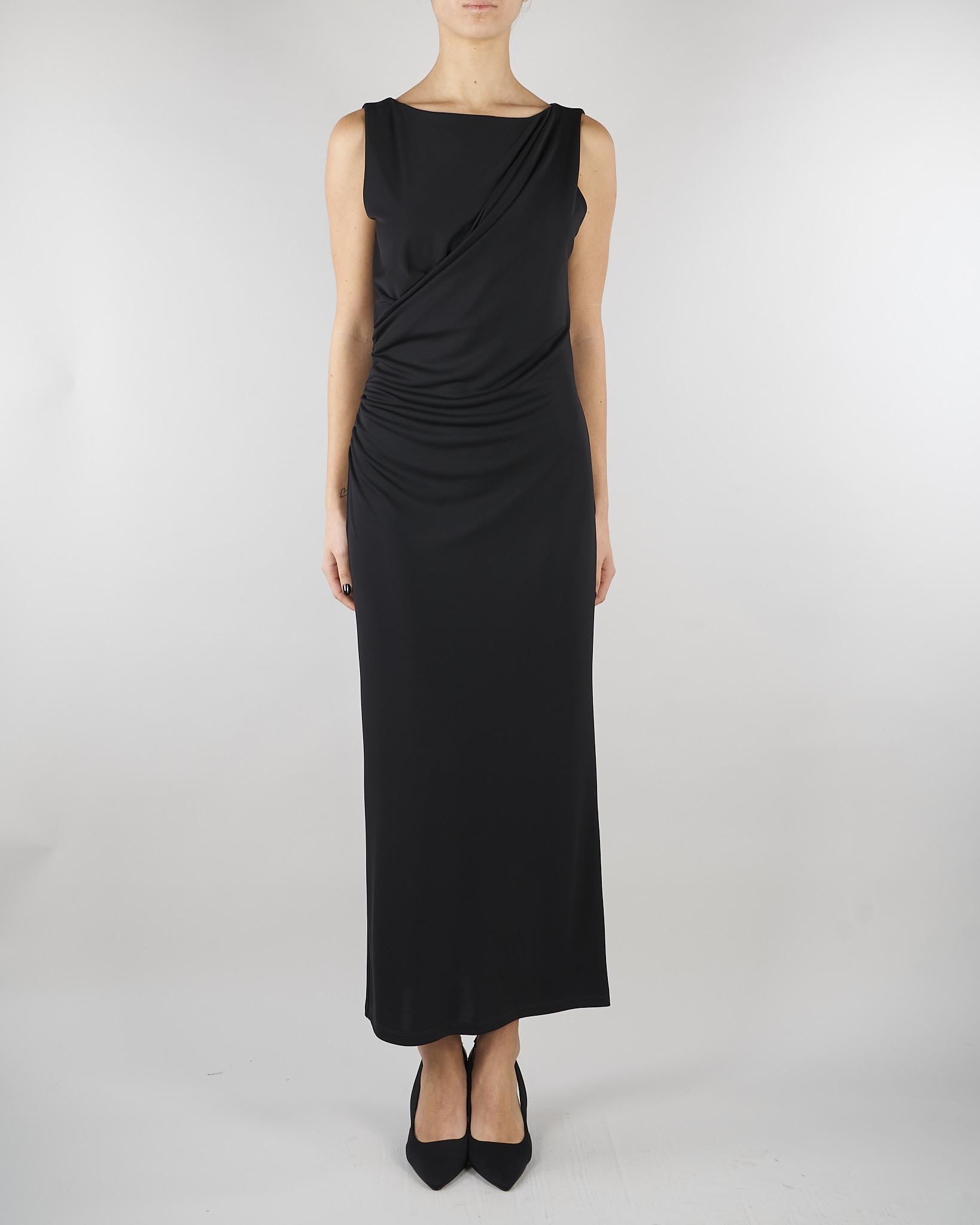 Abito Nero in jersey con drappeggio PBPGIOIA 6 PENNY BLACK 