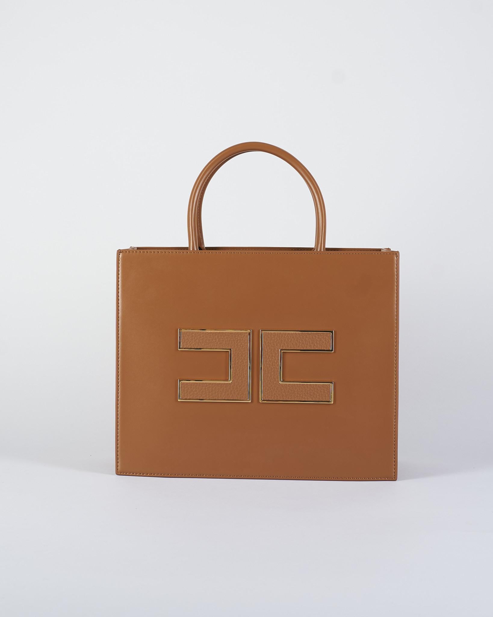 Borsa Tote grande Brown Sugar con logo BS32A56E2 EC1 ELISABETTA FRANCHI 