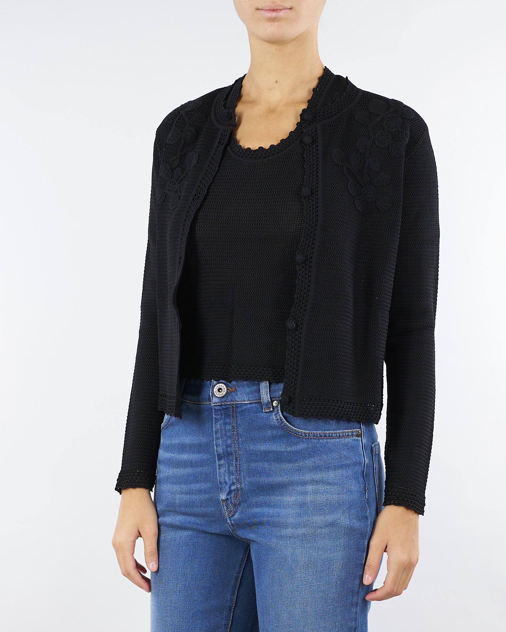 Completo Cardigan e Top Nero con ricami TP3174 6 TWIN SET 