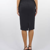 Gonna midi in crêpe stretch con morsetto Elisabetta Franchi