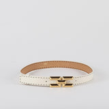 Cintura Burro-Nero a vita alta in pelle con impunture