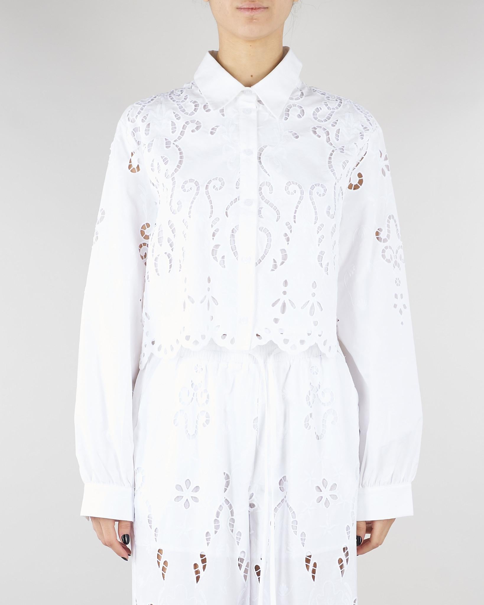 Camicia Bianco con ricamo ajour NS235 01 NO SECRETS 