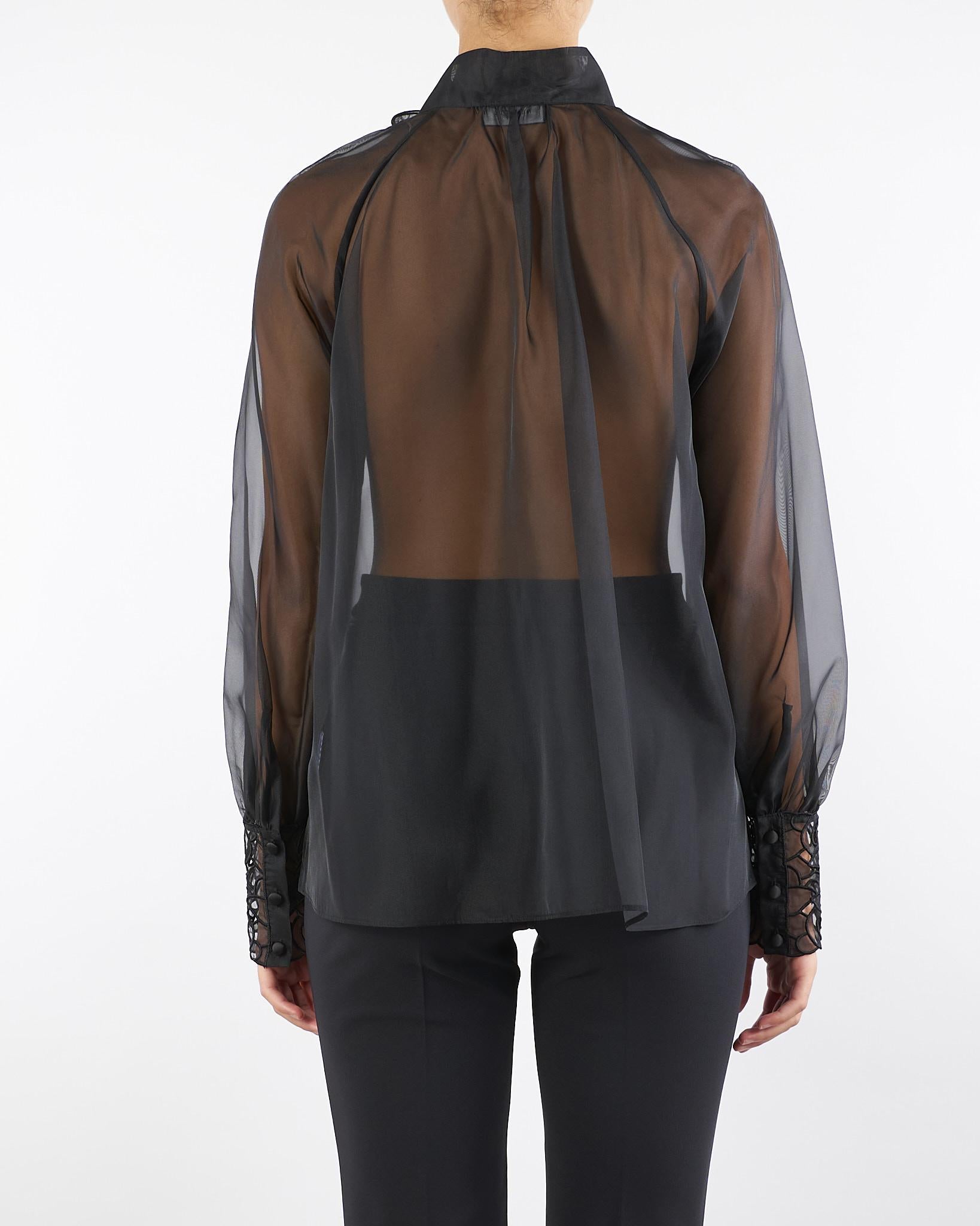 Blusa Nero in organza Fiji FIJI 700 NENETTE 
