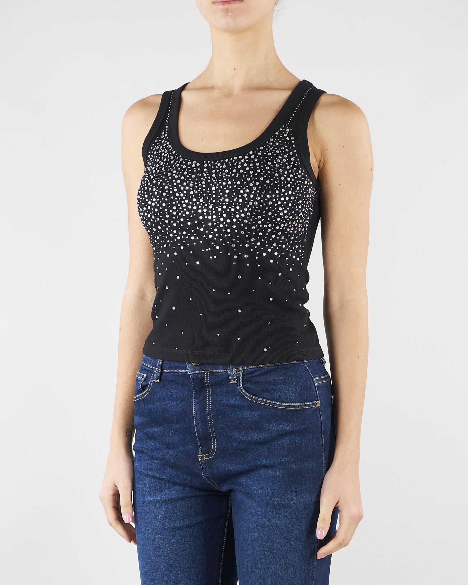 Top Nero con strass NS334 99 NO SECRETS 