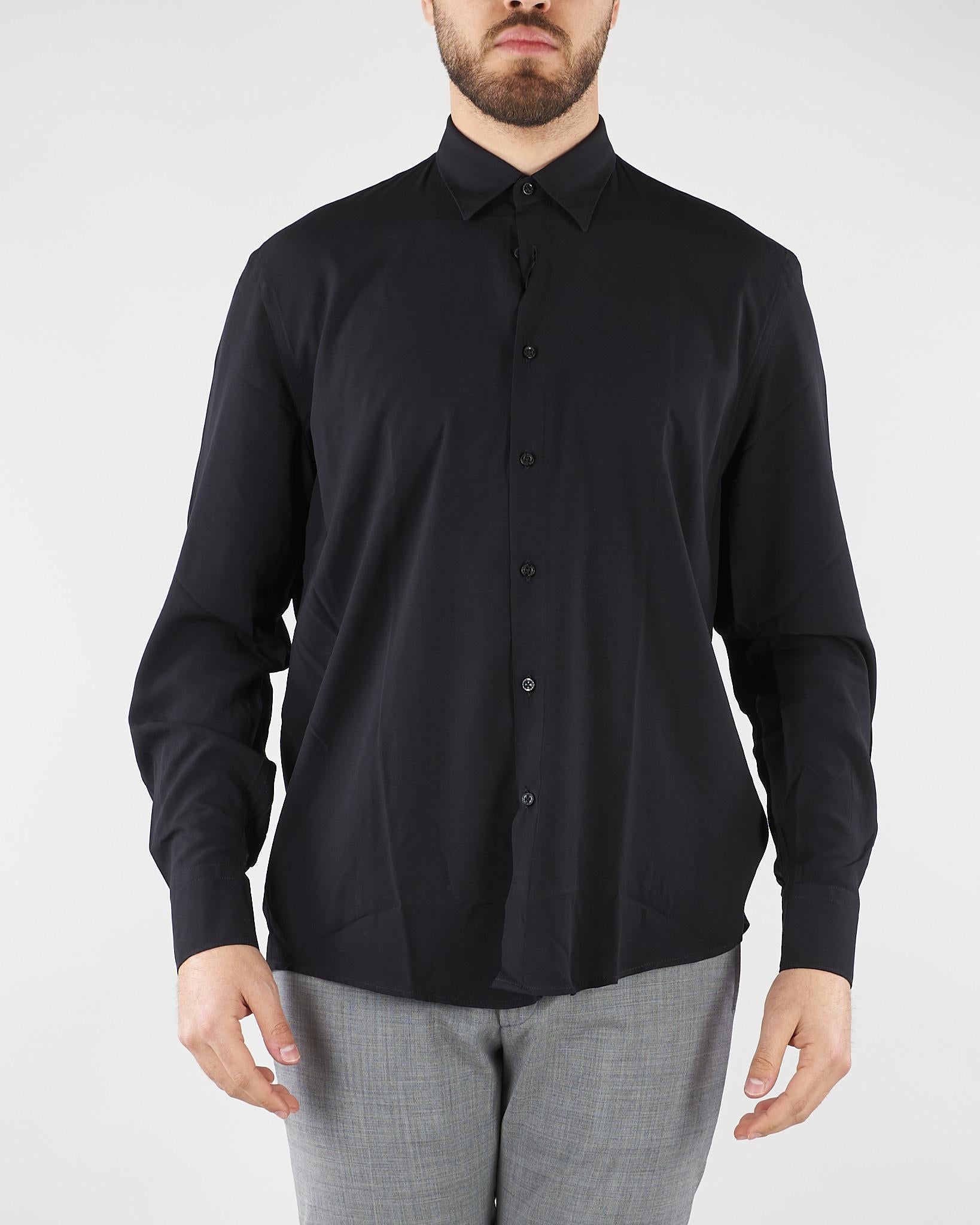 Camicia Nero in viscosa fluida CA3624 9 I'M BRIAN 