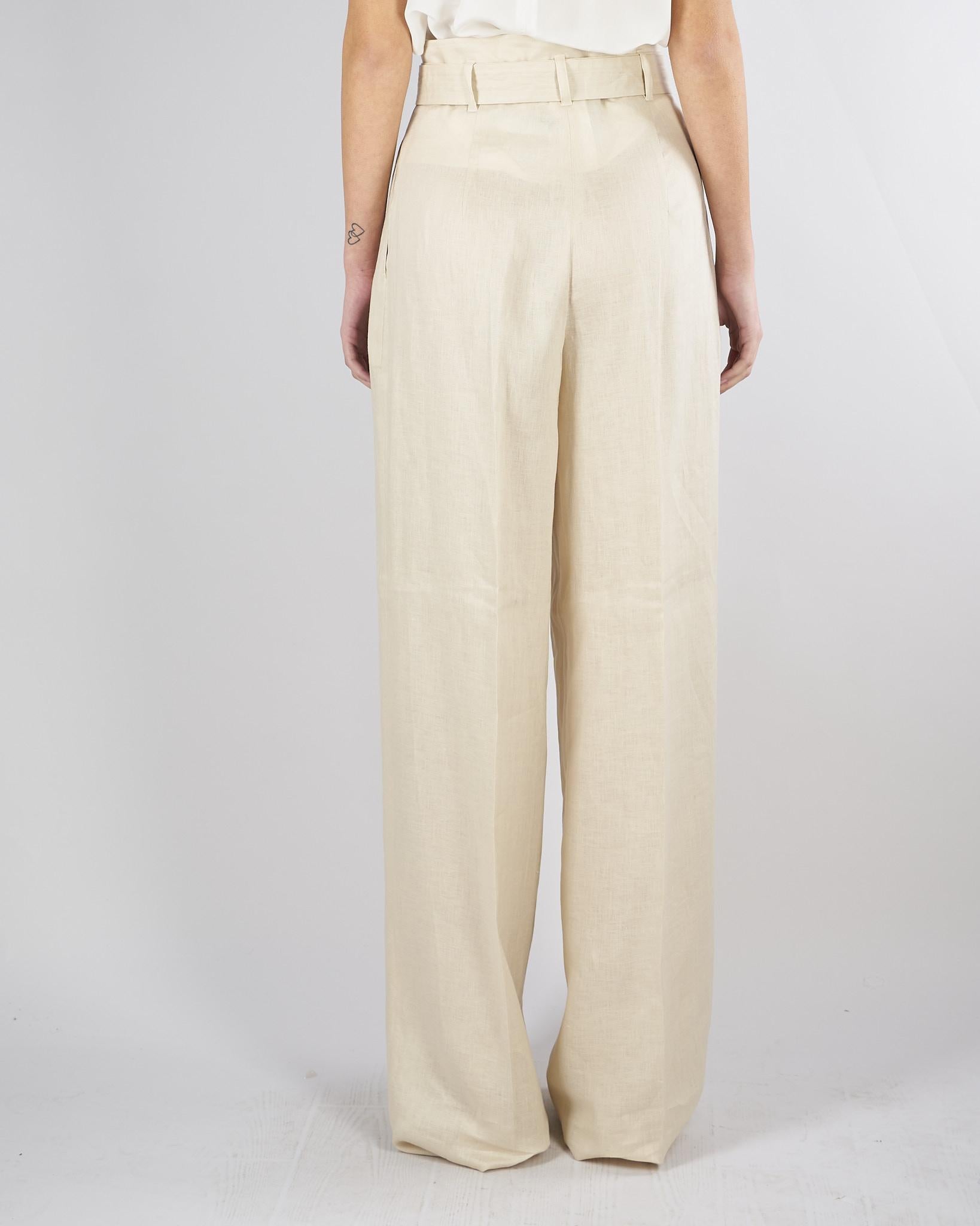 Pantalone Burro in tela di lino MSTMATERIA 7 MAX MARA STUDIO 