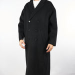 Cappotto Nero Oversize doppiopetto in pura lana B6F0026 99 AMARANTO 