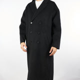 Cappotto Nero Oversize doppiopetto in pura lana B6F0026 99 AMARANTO 