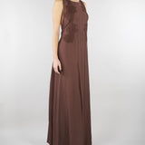 Abito Marrone svasato con pizzo ricamato D48EQ058ES7 MFB24 ERMANNO BY ERMANNO SCERVINO 