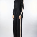 Pantalone Nero in maglia con banda laterale a contrasto RI5NT031 0001 ICONA 