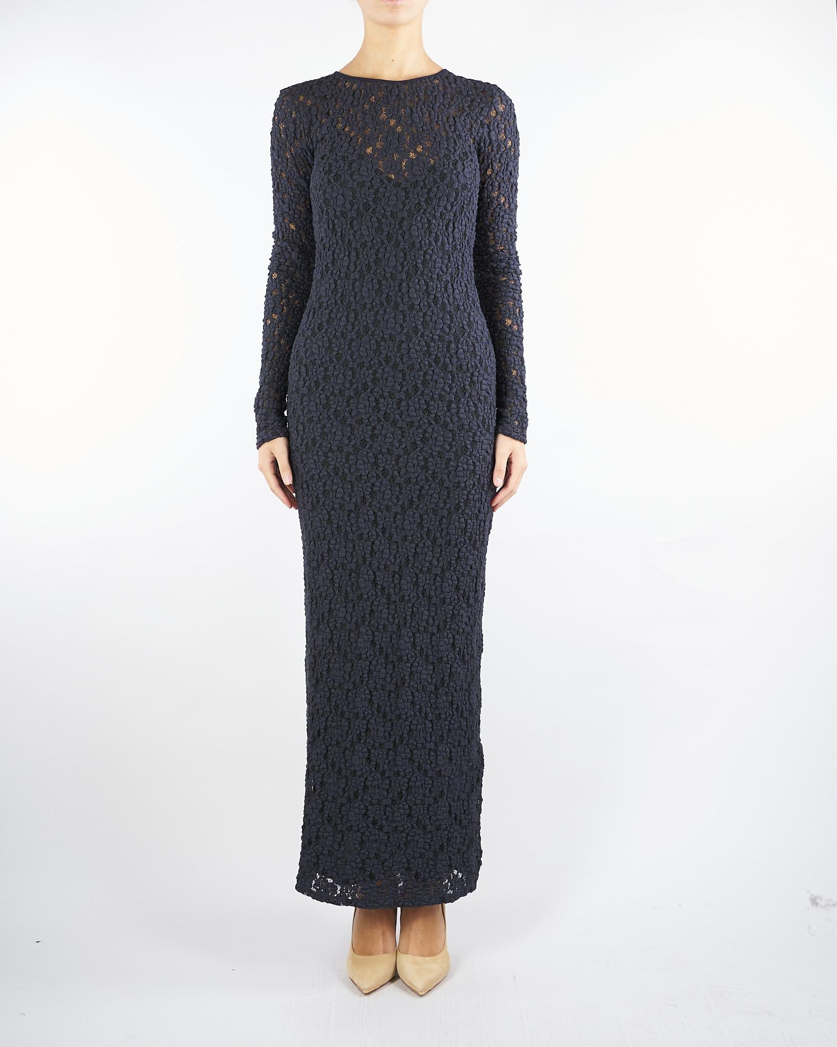 Abito Blu aderente in pizzo cloqué SARTA 1 MAX MARA STUDIO 