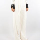 Pantaloni Milk in crêpe leggero con pinces PA12556E2 DZ9 ELISABETTA FRANCHI 