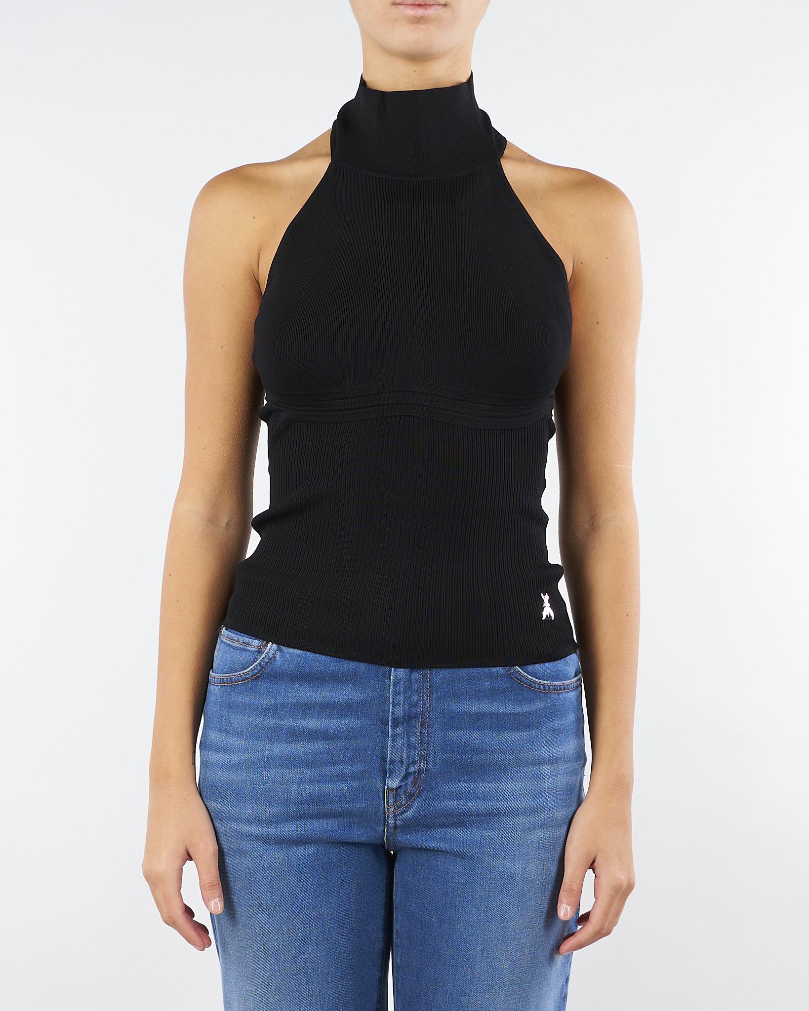 Top dolcevita Nero smanicato in maglia 8K0310K274 K103 PATRIZIA PEPE 