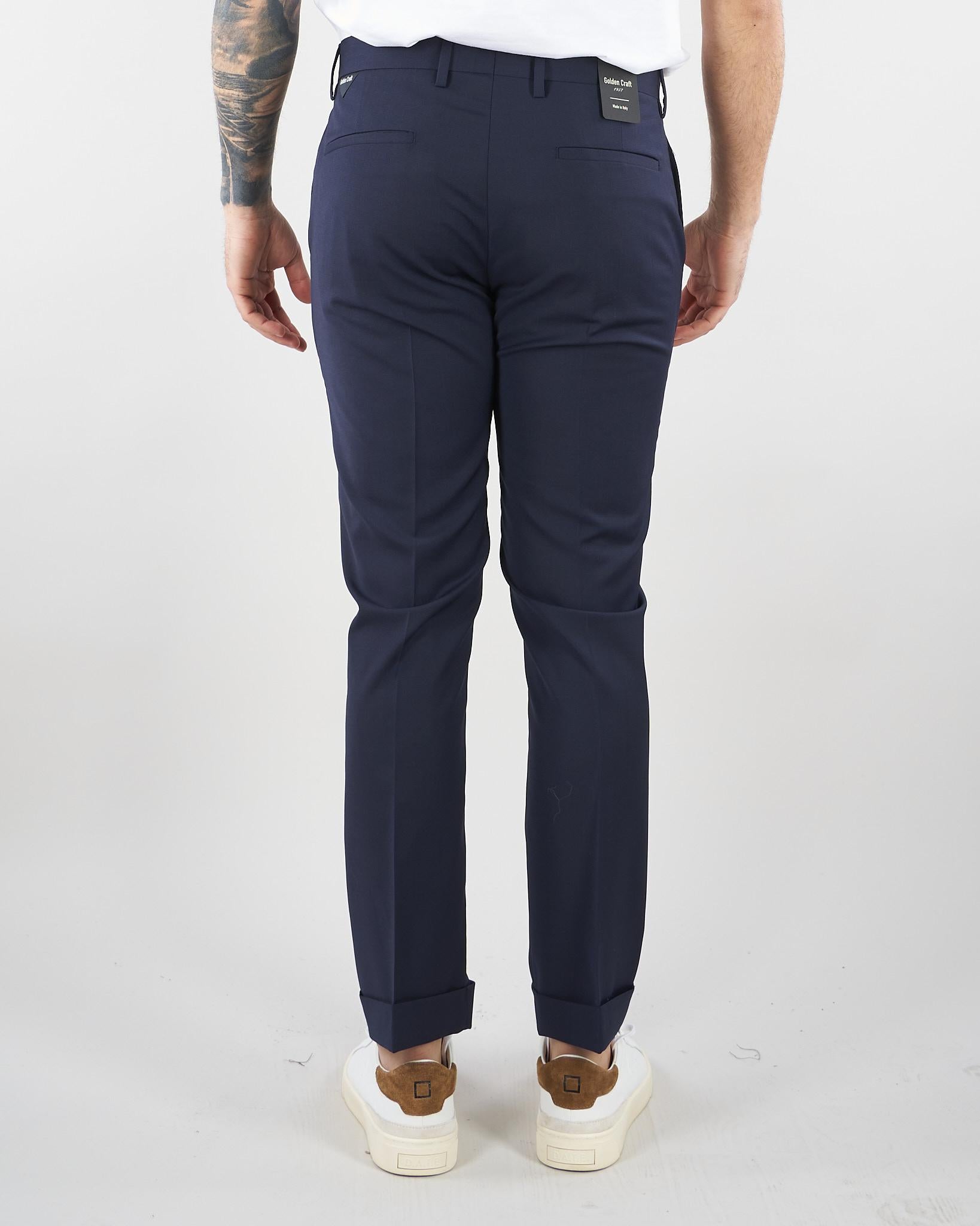 Pantalone Roxy Blu in fresco lana GC1PSS266889 E044 GOLDEN CRAFT 