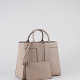 Borsa Tote grande Greige con logo in rilievo