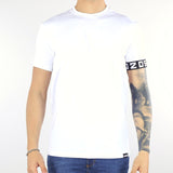 T-shirt Bianco con banda logo DSQ2