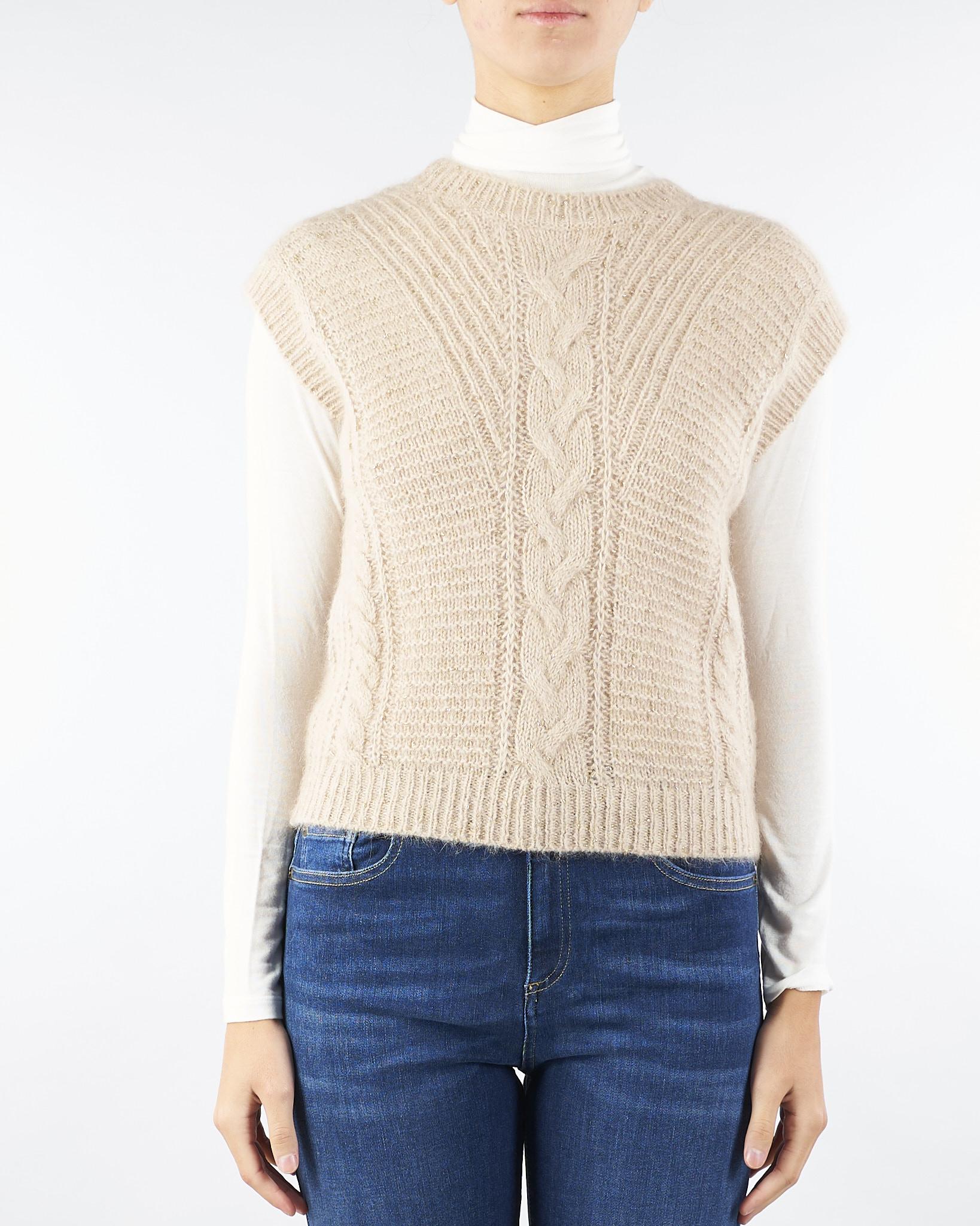 Gilet Beige in alpaca e lurex TAFFY 1 MAX MARA STUDIO 