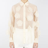 Camicia in roganza con fiori Fru