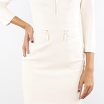 Abito Milk in doppio crêpe con zip AB82356E2 DZ9 ELISABETTA FRANCHI 