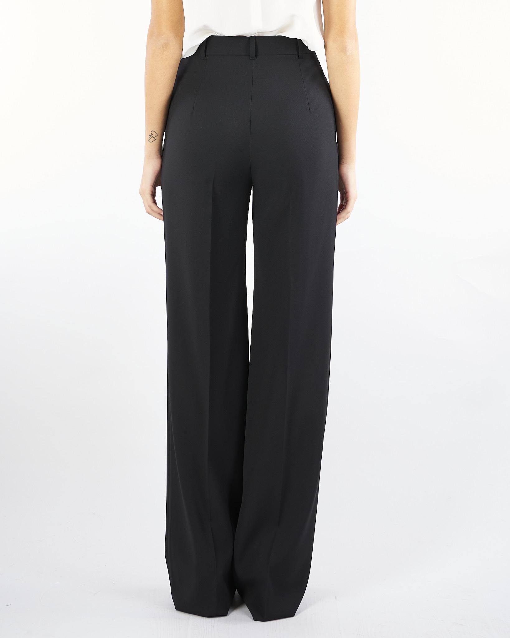 Pantalone Nero in crêpe di lana VERBENA 5 MAX MARA STUDIO 