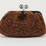 Borsa Pasticcino Bag small Marrone con perle in resina ricamate WKAESCHIMO 1 MAX MARA WEEKEND 