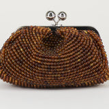 Borsa Pasticcino Bag small Marrone con perle in resina ricamate WKAESCHIMO 1 MAX MARA WEEKEND 