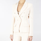 Giacca Burro in crêpe con dettagli in raso