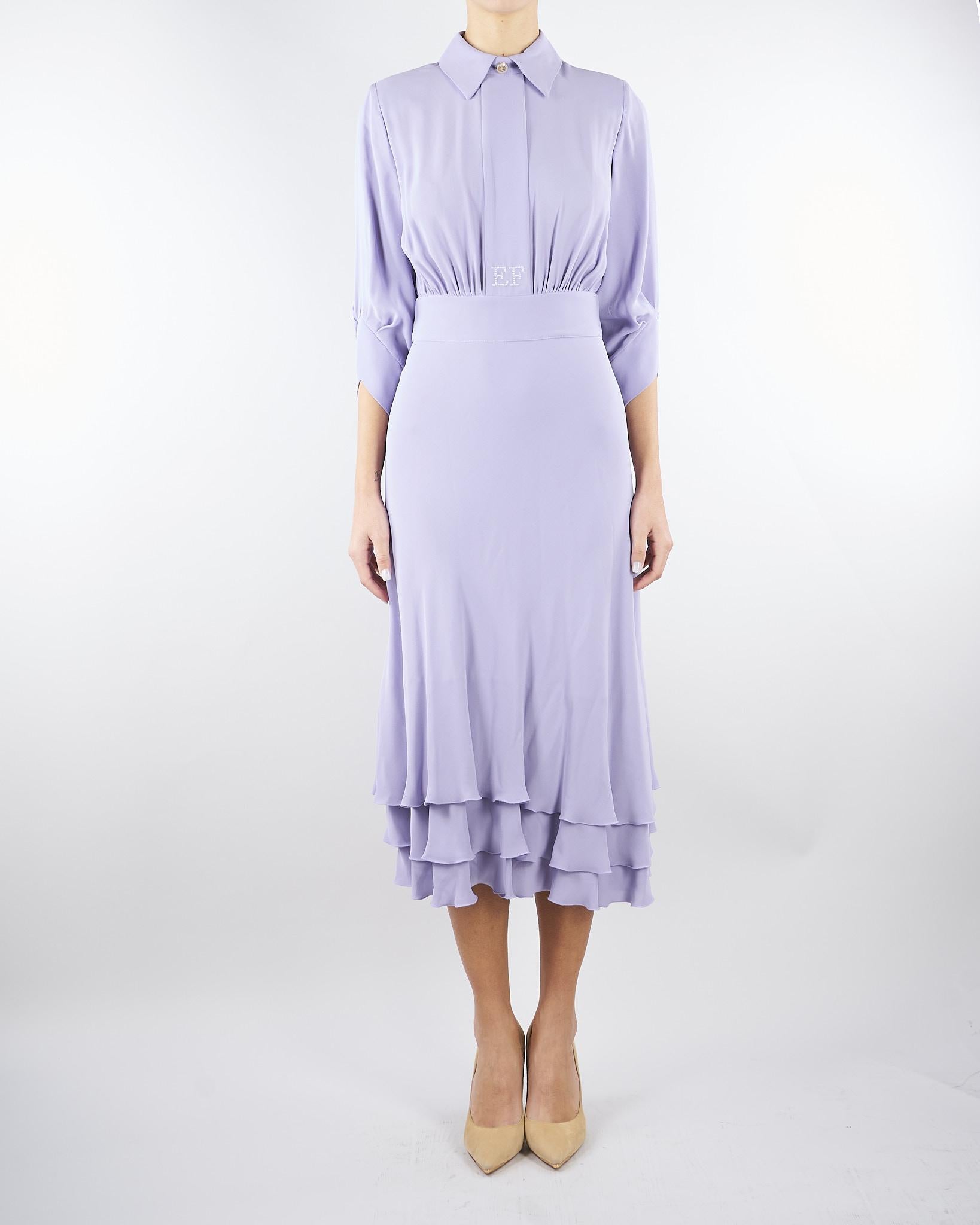 Abito Lilla in georgette di viscosa AB92361E2 EV7 ELISABETTA FRANCHI 