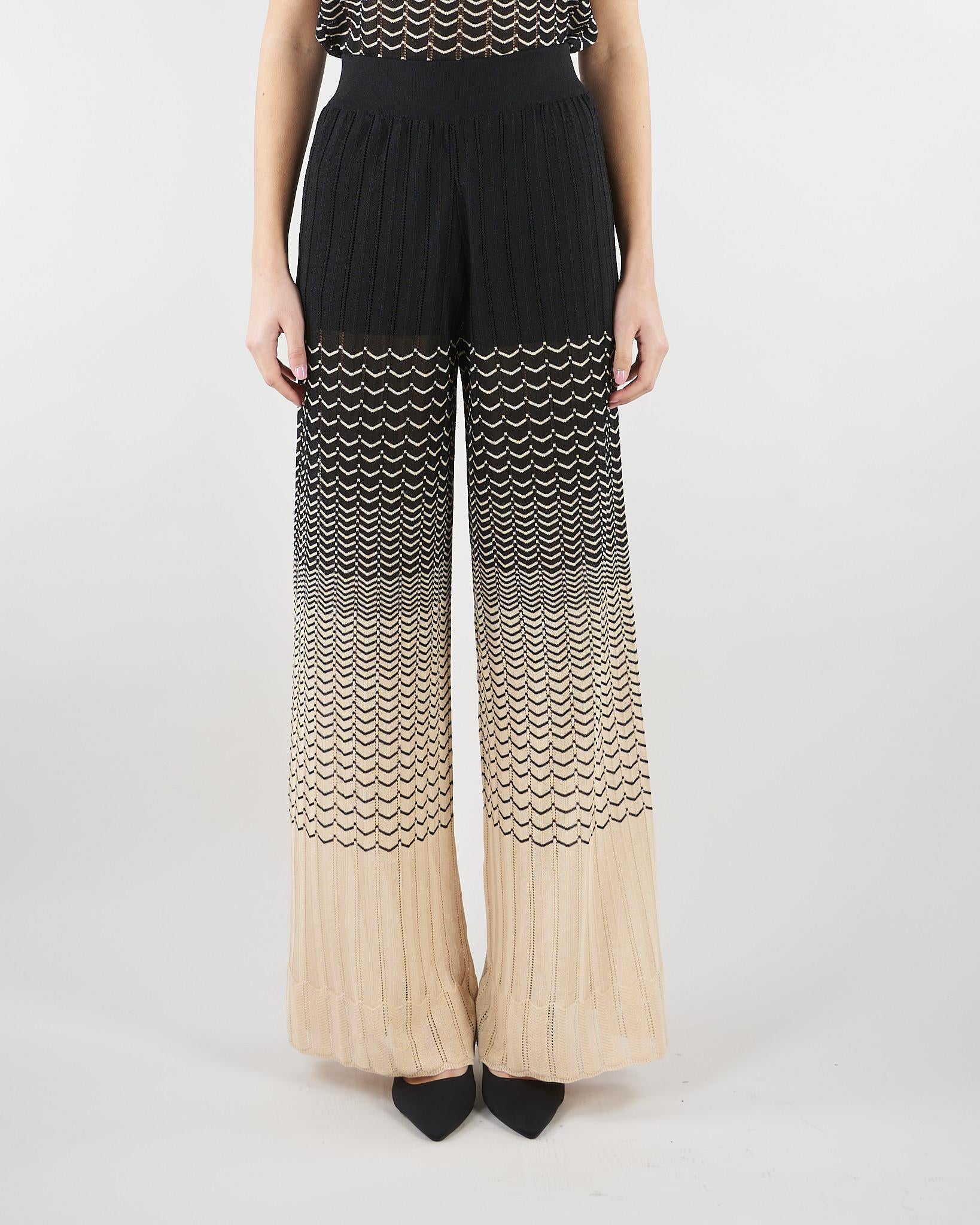 Pantalone Yoda Crema-Nero in maglia YODA 810 NENETTE 