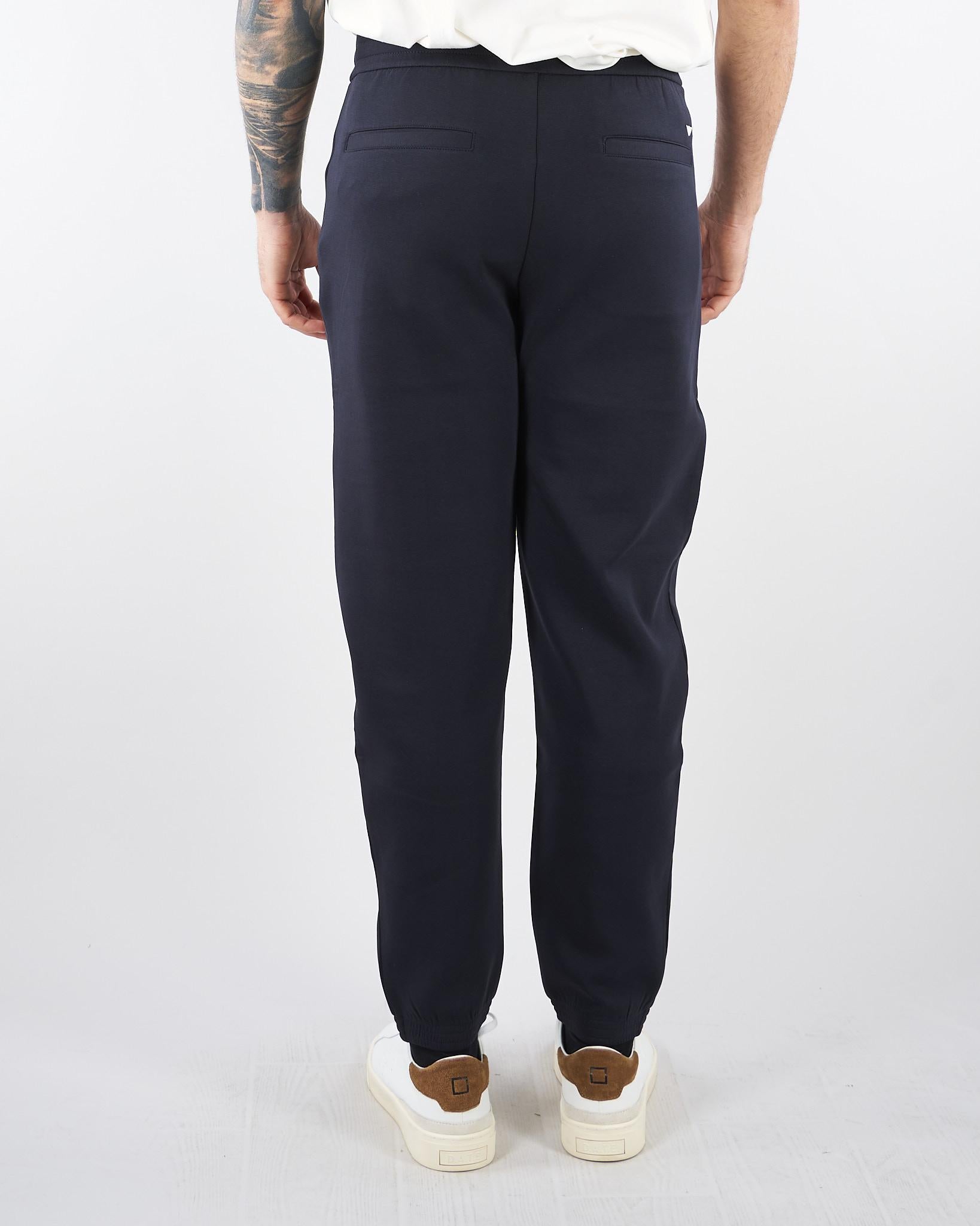 Pantalone Jogger Blu in double jersey con ricamo logo EM004542AF10013 UB118 EMPORIO ARMANI 