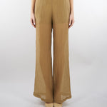 Pantalone Tabacco ampio semielasticato in voile unito PT1423460238 024 SEVENTY 