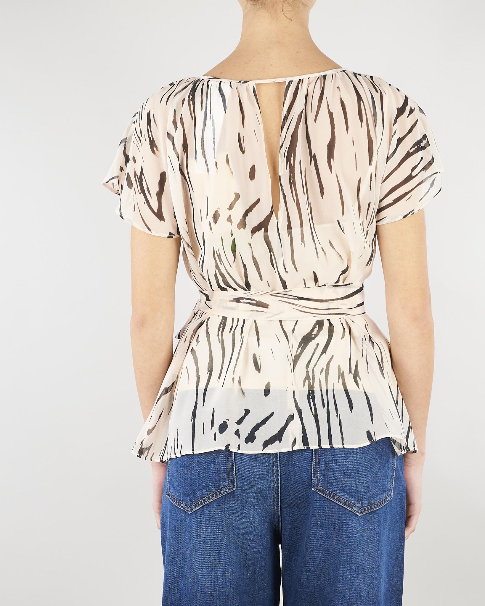 Blusa Crema in georgette zebrata PBPBACIO 9 PENNY BLACK 