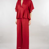 Blusa Rosso in lino SP5LE033 4031 ICONA 
