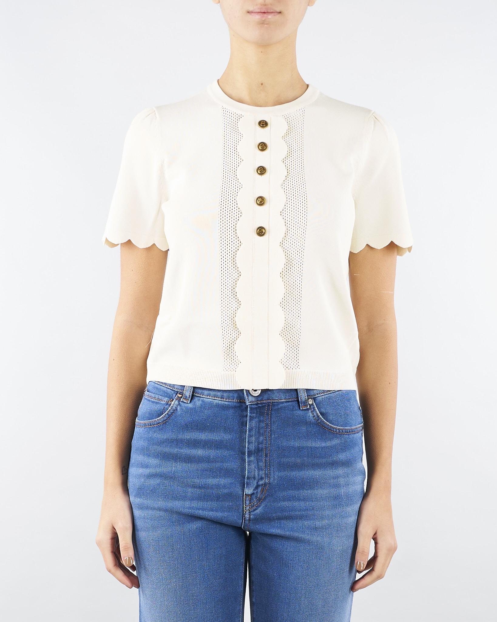 Maglia Panna con smerli e bottoni Oval T TP3203 7222 TWIN SET 