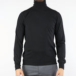 Maglia Nero Dolcevita in pura lana merinos finezza 16 A003F001 9000 PAOLO PECORA 