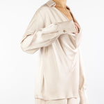 Blusa Champagne in raso con scollo morbido A3429420 91 CLIPS 