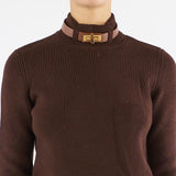 Maglia Coffee in misto lana con cinturino gioiello MK05S56E2 EA3 ELISABETTA FRANCHI 