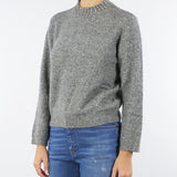 Maglia Grigio in alpaca e lana con pietre gioiello sul collo MT3819910723 913 SEVENTY 