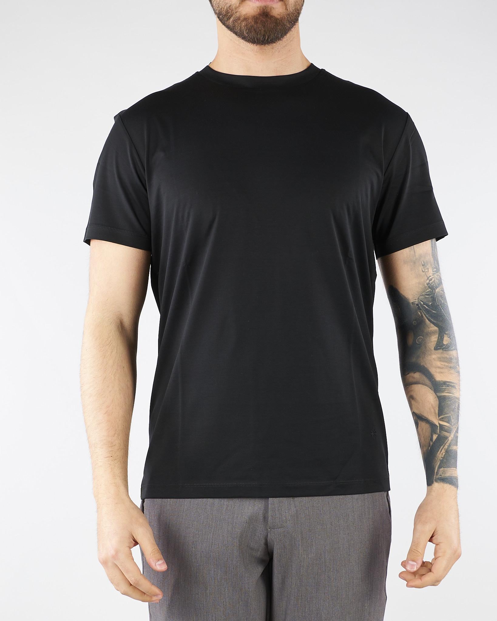 T-shirt Nero in jersey di cotone 4030M001263210 99 MANUEL RITZ 