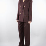 Pantaloni Cacao in fresco lana con placca gioiello PA15761E2 644 ELISABETTA FRANCHI 