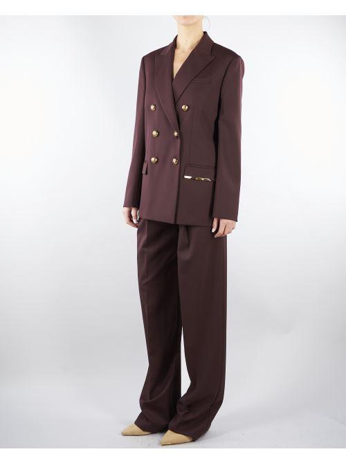 Pantaloni Cacao in fresco lana con placca gioiello PA15761E2 644 ELISABETTA FRANCHI 