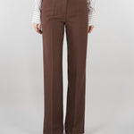 Pantalone Marrone dritto in misto lino D48EP060E32 MFB24 ERMANNO BY ERMANNO SCERVINO 