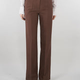 Pantalone Marrone dritto in misto lino D48EP060E32 MFB24 ERMANNO BY ERMANNO SCERVINO 