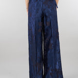 Pantalo jacquard Blu wide leg SP5MR028 3000 ICONA 