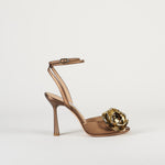 Sandalo Bronzo in raso con accessorio gold 7569 40 FRANCESCO SACCO 
