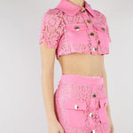 Camicia Rosa in pizzo NS108 50 NO SECRETS 