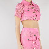 Camicia Rosa in pizzo NS108 50 NO SECRETS 